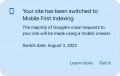 Google продолжает переводить сайты в первичный индекс